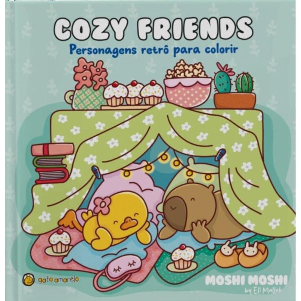 Cozy Friends - Livro de Colorir - (Gato Amarelo)