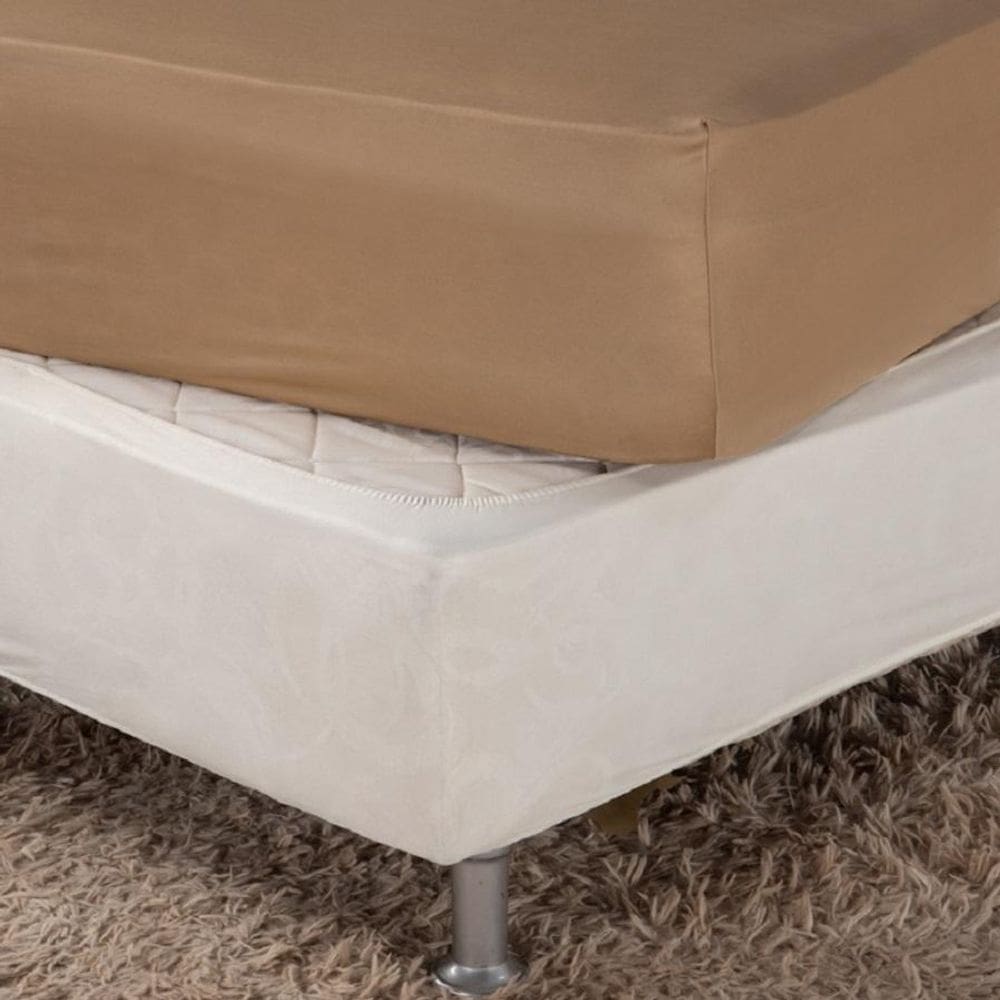 Saia Box Fit Casal Capa Cama Box Elástico Malha 1 Pç Lisa
