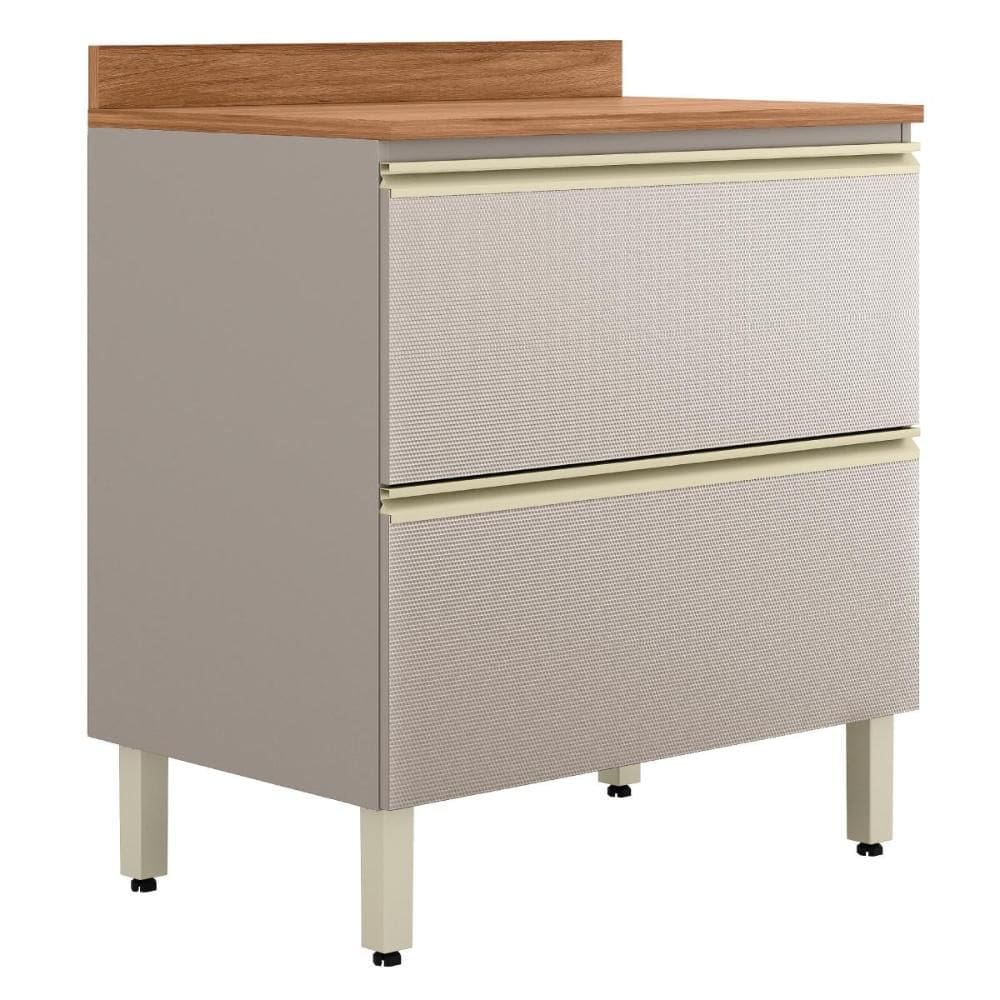 Balcão de Cozinha Proença 80cm 1 Porta e 1 Gaveta com Tampo MDF - Demartêz
