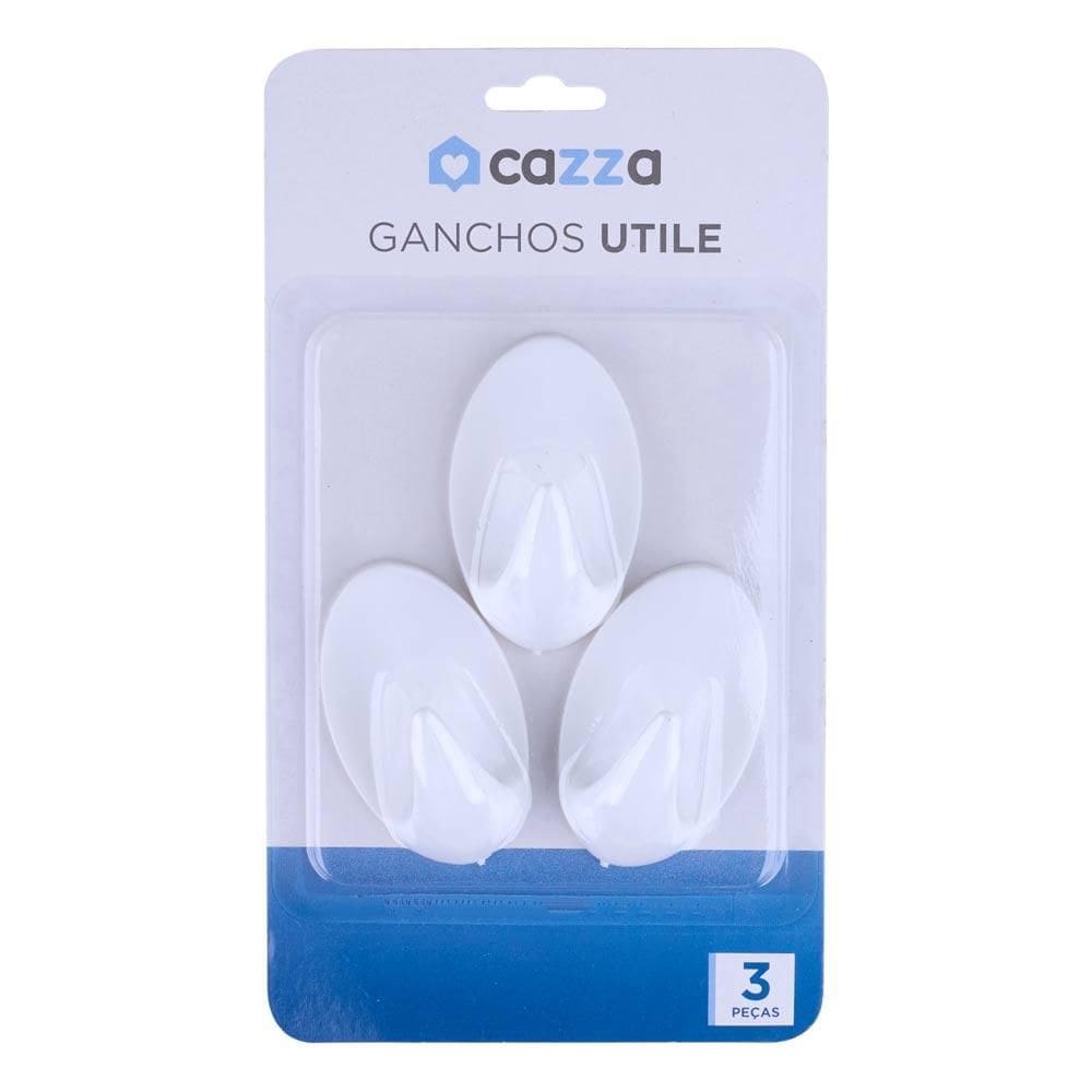 Conjunto de Ganchos Transparente 3 Peças Utile Cazza