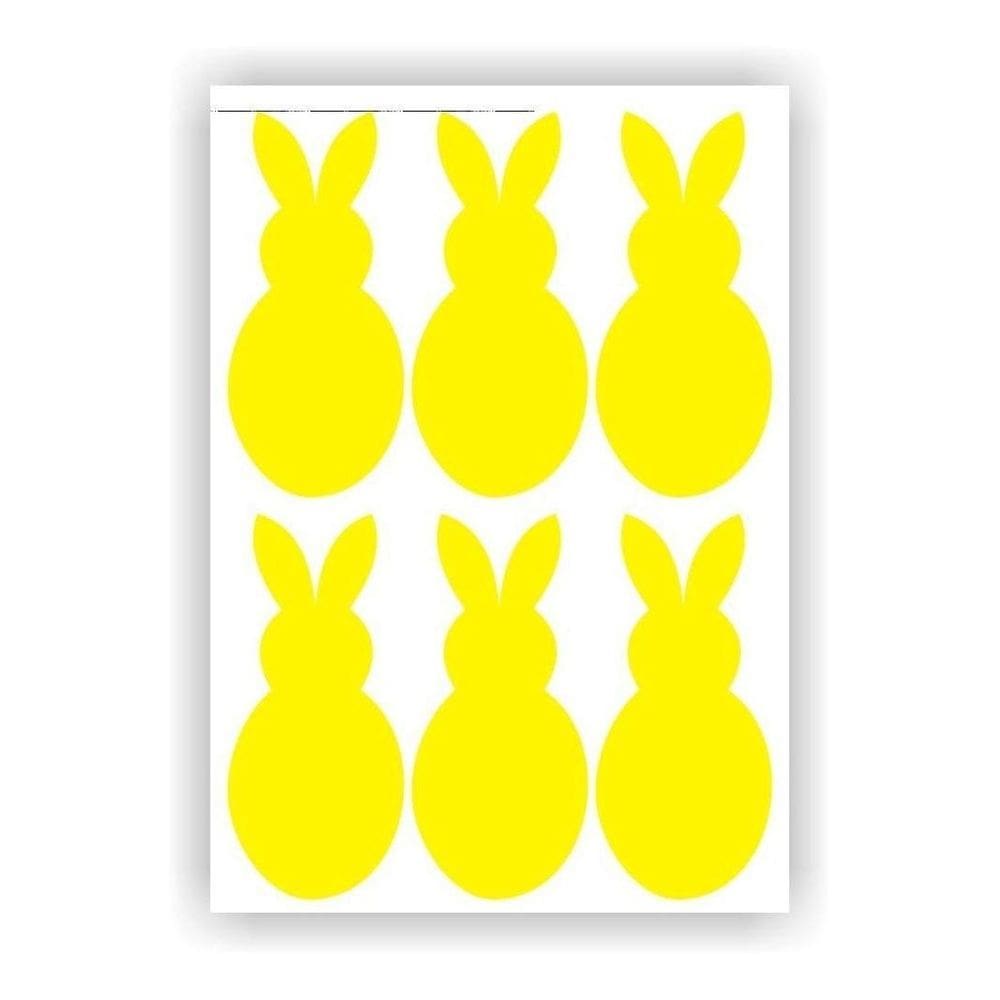 Kit 6 Adesivos Coelho Coelhinhos Pascoa Amarelo