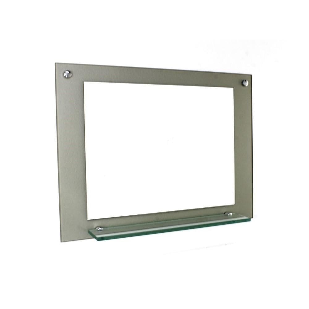 Espelho Para Banheiro Com Prateleira 50Cm Champanhe