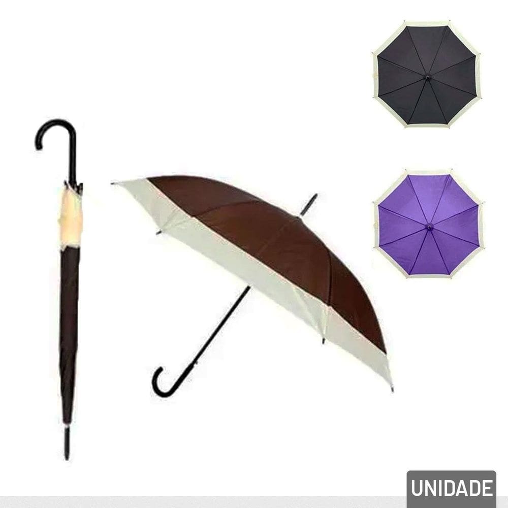 Guarda Chuva Automático 85cm 8V Curvo - Tudo em Caixa