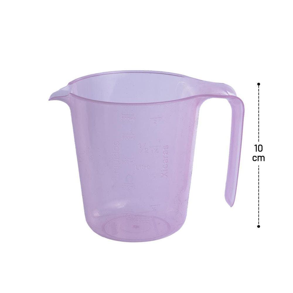 Jarra Medidora de Plástico 500ml Graduada Rosa - Tudo em Caixa