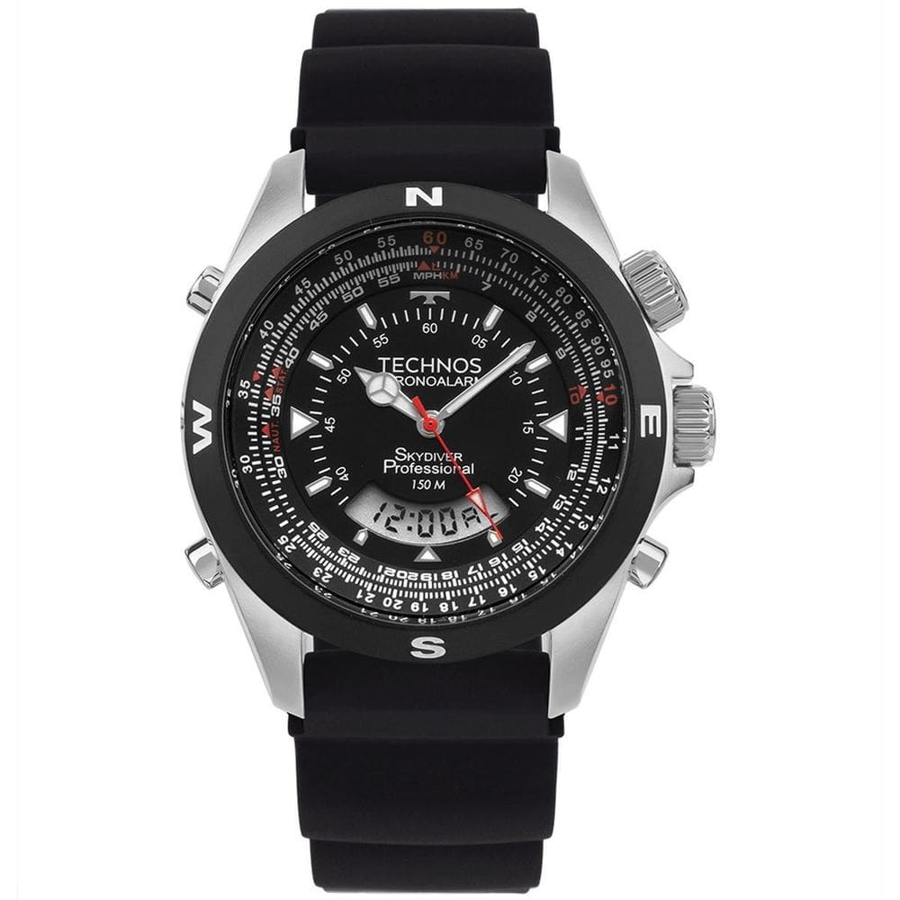 Relógio Technos Masculino Skydiver Anadigi Prata Wt20561/8P
