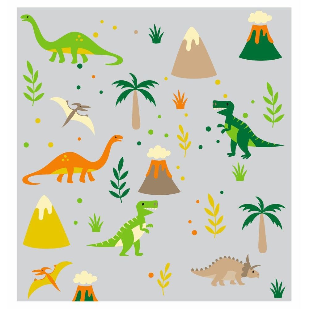 Papel De Parede Adesivo Dinossauros Colorido 300X52Cm