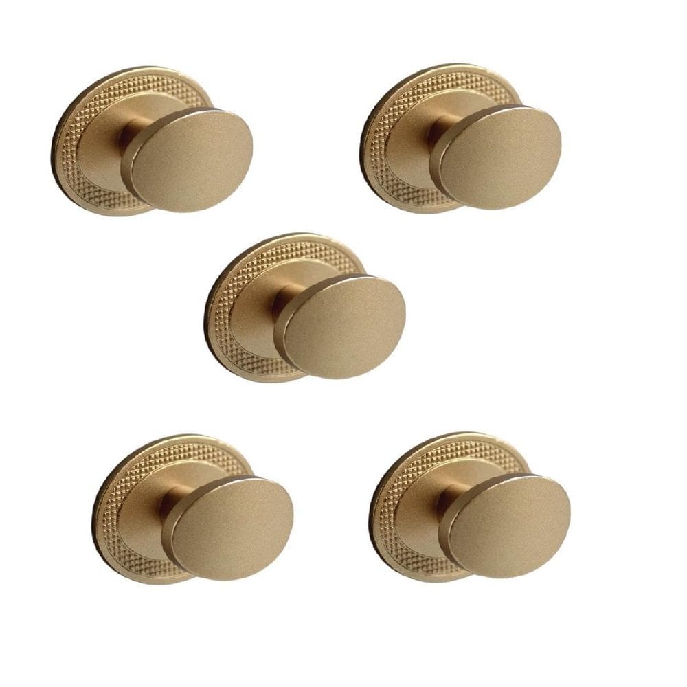 Kit 5 Puxador Beetle Com Base Granada Zen Dourado Fosco