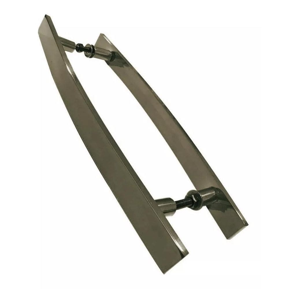 Puxador Portas Madeira Vidro Alumínio Curvo Bronze 100Cm