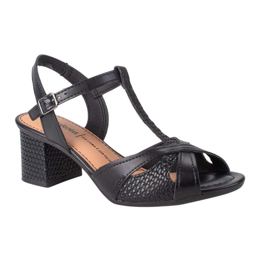 Sandália Dakota D0931 Feminino Preto saltinho casual