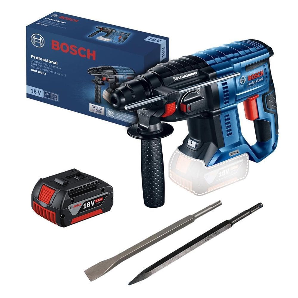 Martelete 18V Bosch Gbh180-Li Brush + 1Bat 4Ah Talha E Pont