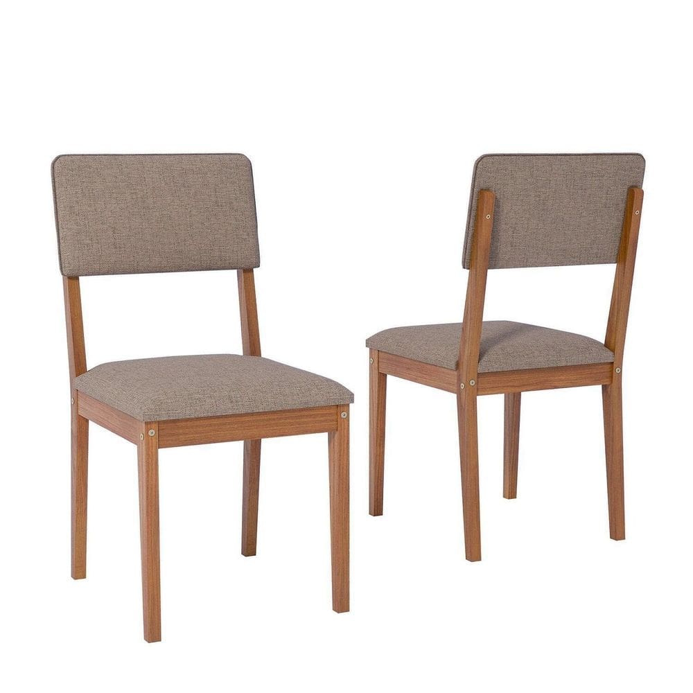 Kit 2 Cadeiras de Madeira Eucalipto Sabiá Bege