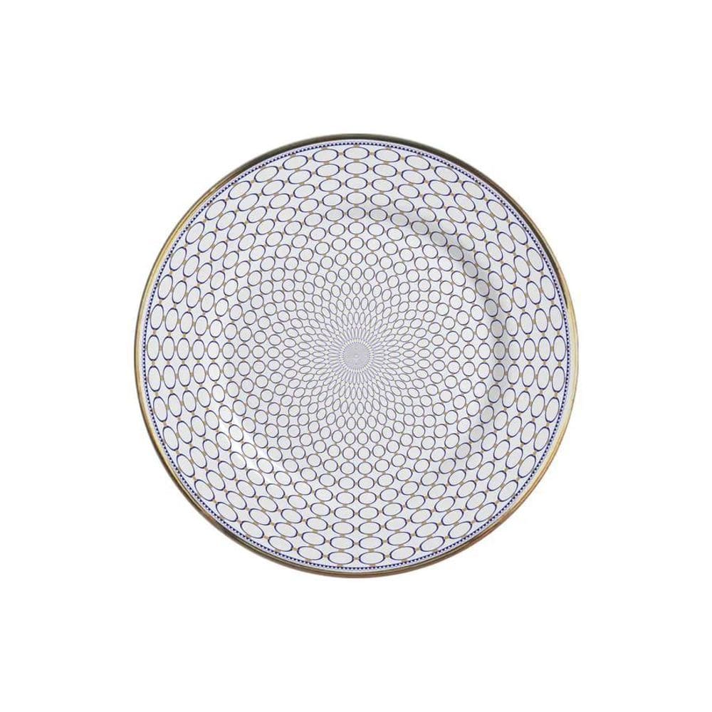 Prato Sobremesa Cerâmica Branco 21cm - 6 Unidades