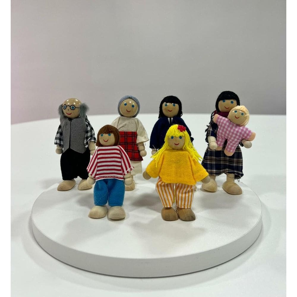 Kit Bonecos Família Xadrez - Madeira - Bonecos para Constelação Familiar