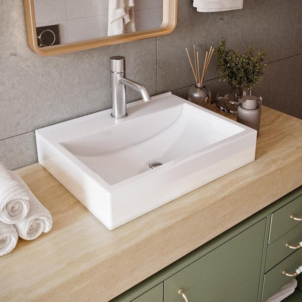 Cuba De Sobrepor Pia Lavabo Banheiro Apoio 40 X 30cm ágata Acabamento Brilhante