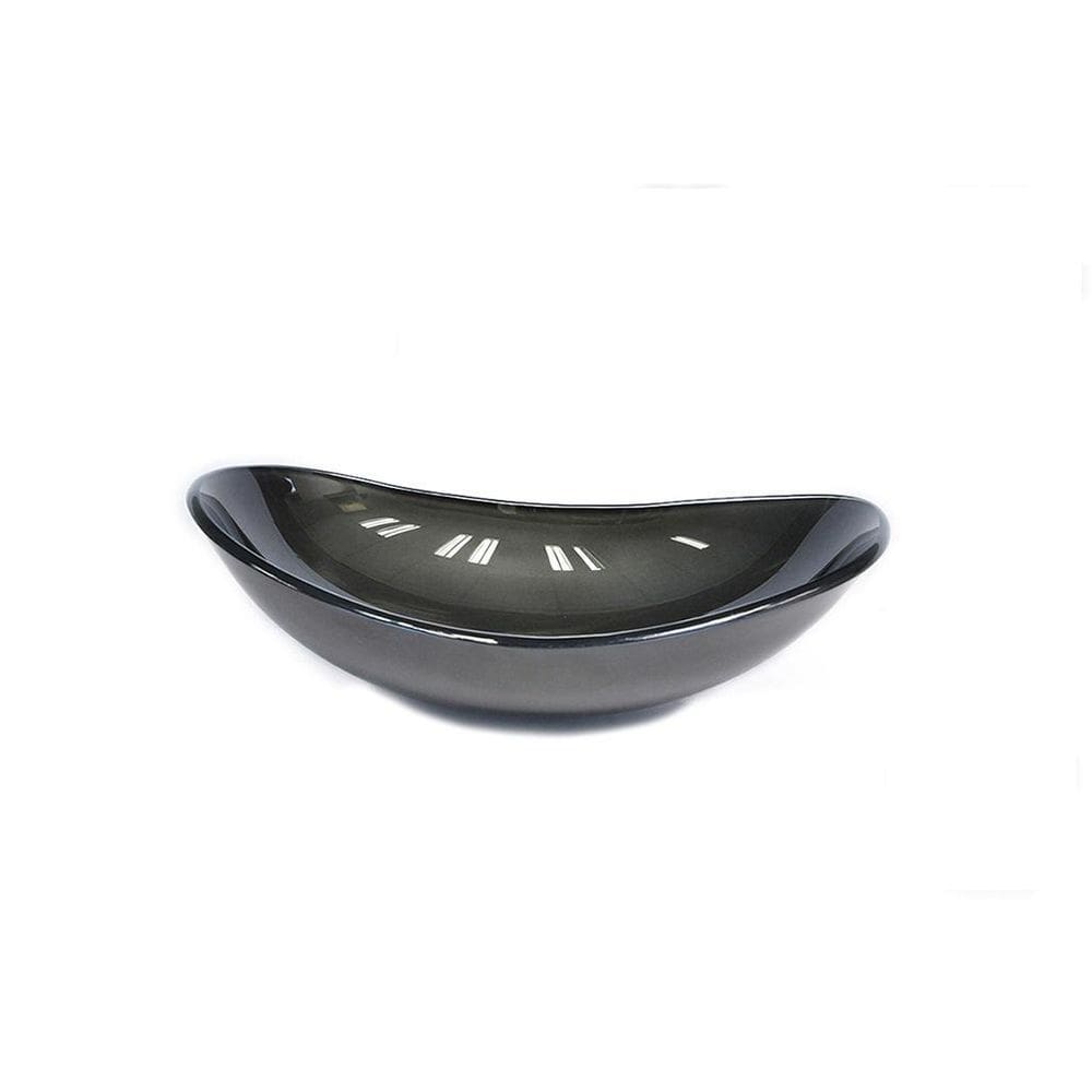 Cuba De Vidro Oval 55Cm Grafite