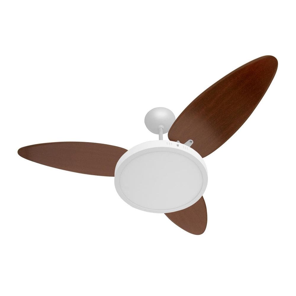 Ventilador De Teto Versatti Led 25W 3 Pás Branco/Tabaco 220V