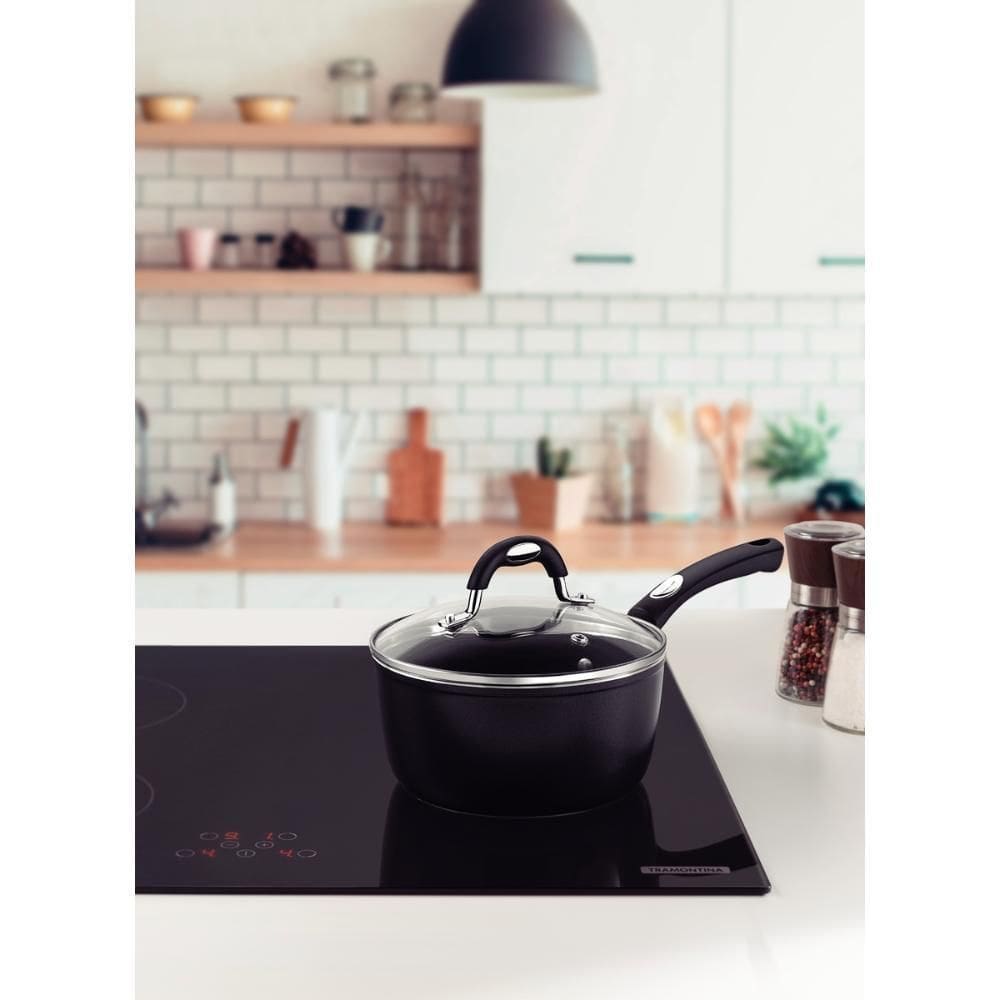 Panela Tramontina Indução Antiaderente Mônaco 18Cm Preto
