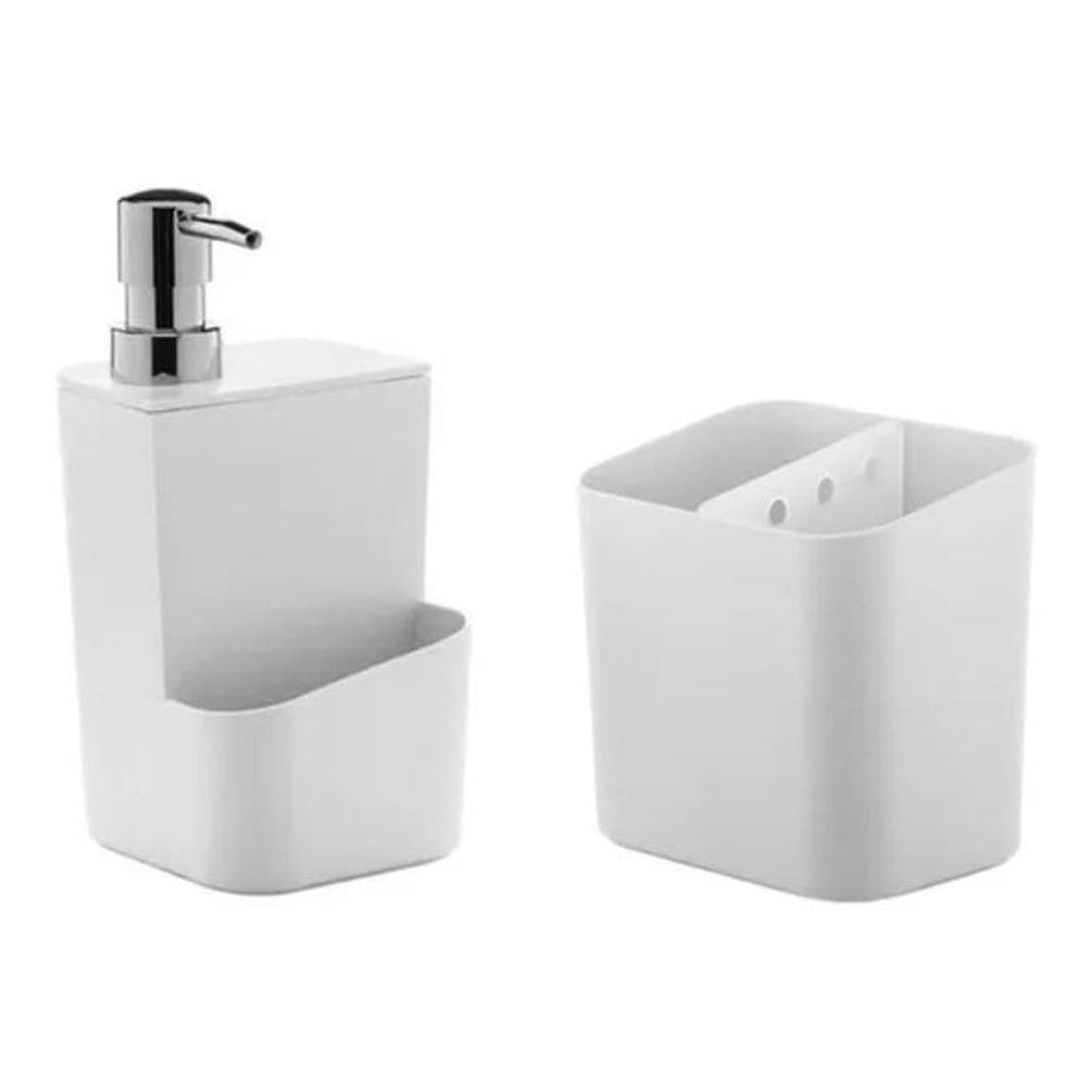 Dispenser Porta Detergente Esponja + Escorredor De Talheres