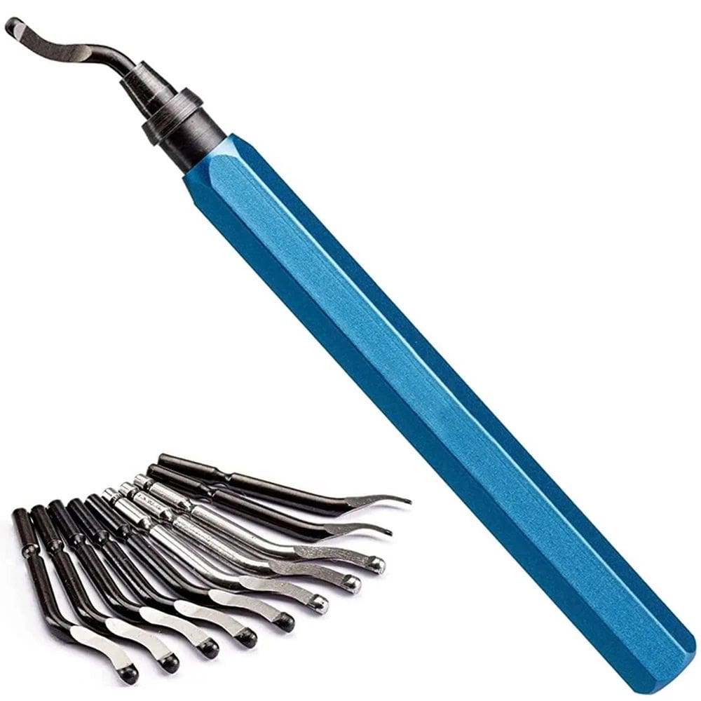 Kit Rebarbador Manual Alumínio 11 Lâminas Plástico Metal Pvc