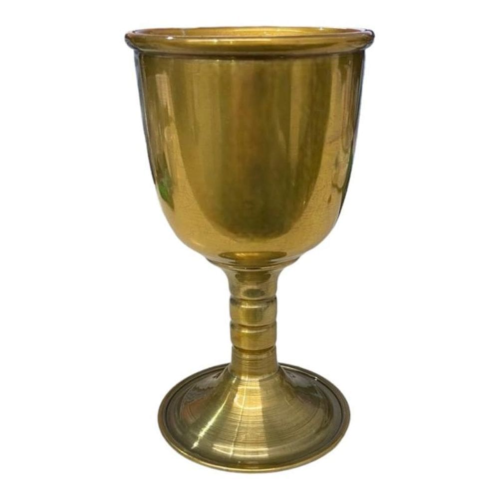 Cálice Para Ritual Em Alumínio Pintado Dourado 14Cm 200 Ml