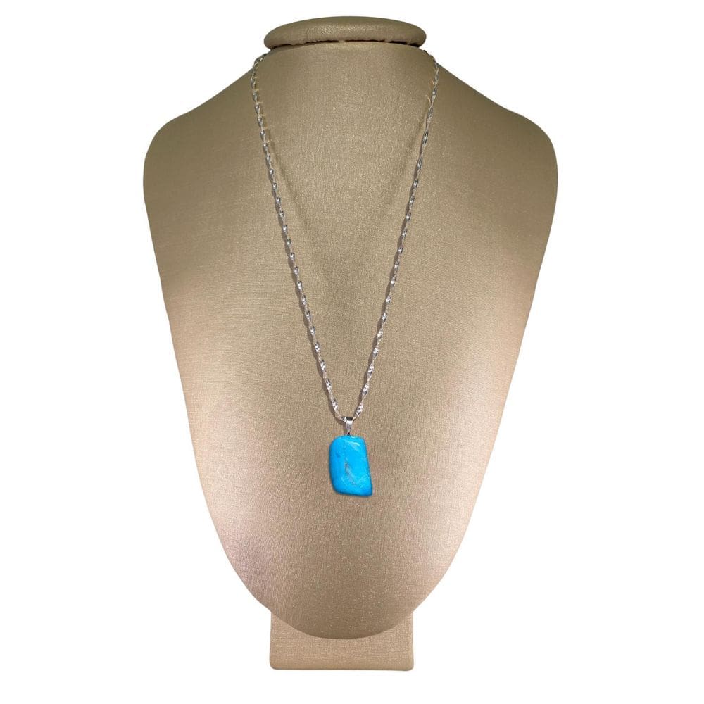 Colar Prata 925 Hélice Howlita Azul Polida - P Vecchio Joias