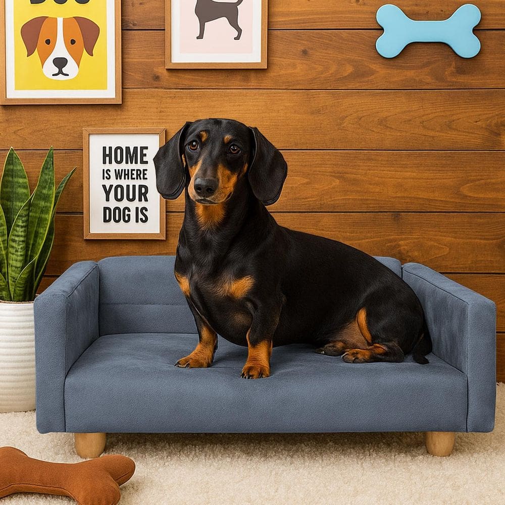 Sofazinho Cama Pet Baby Hanna Luxo Suede Cinza