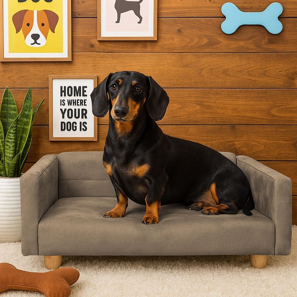 Sofazinho Cama Pet Baby Hanna Luxo Suede Capuccino