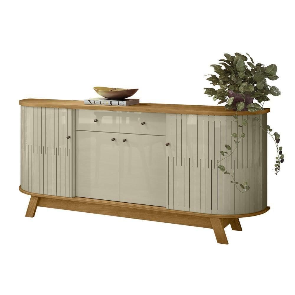 Balcão Buffet Sala De Jantar 183cm Mônica Z10 Cumaru-opala - Mpozenato