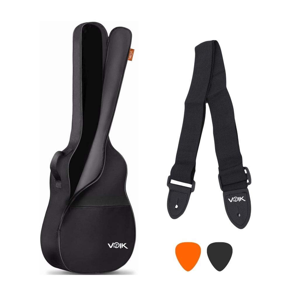 Capa Bag Para Violão Voik CV-4101P Preta + Correia e Palheta