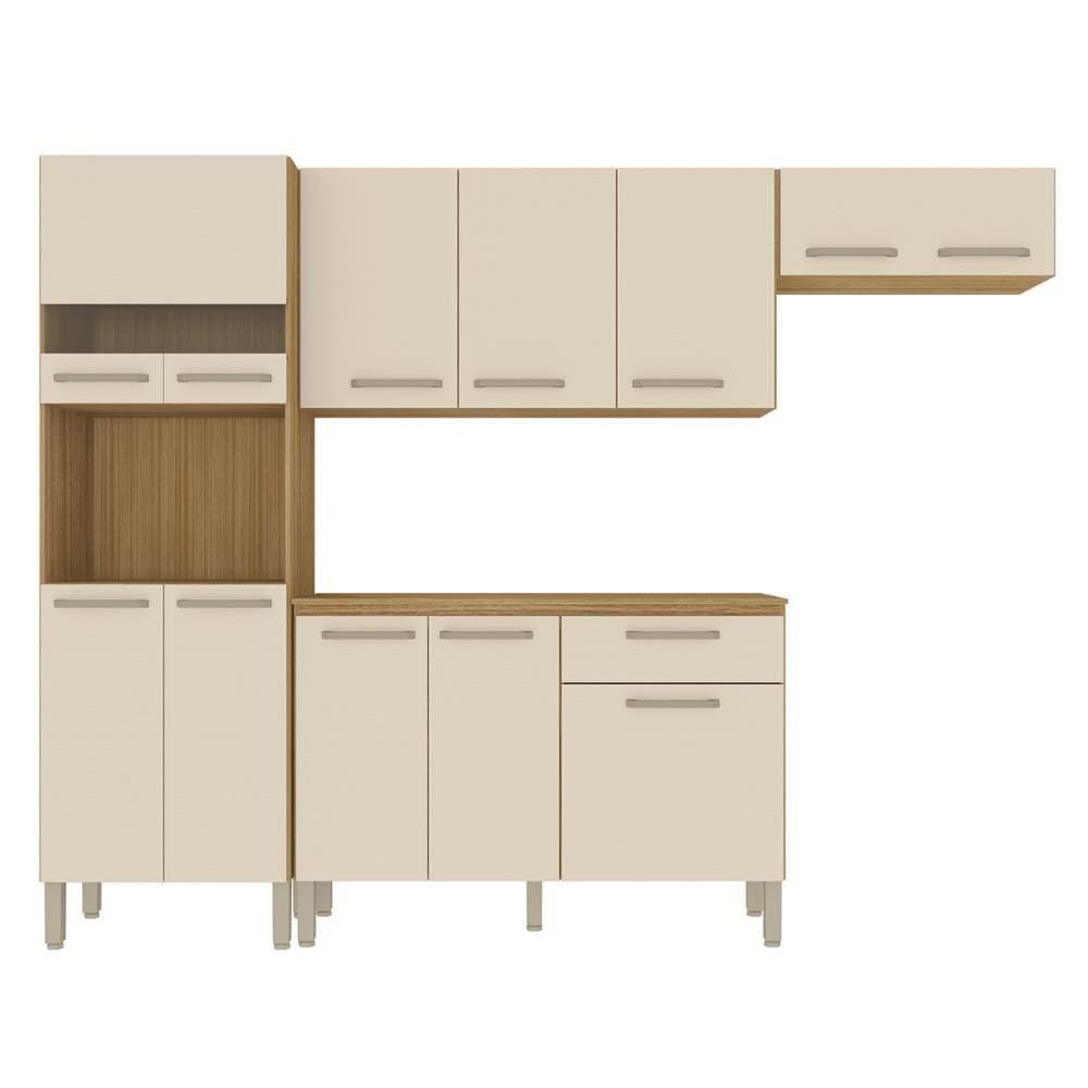 Cozinha Compacta Com Balcão 251cm Louis Plus Freijó-soft Z06 - Mpozenato