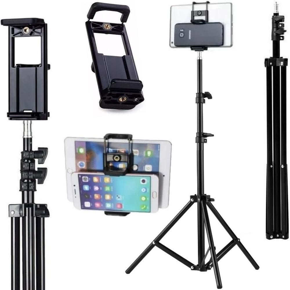 Tripé Pedestal 2,10M Profissional Suporte 2 Em 1 Encaixe