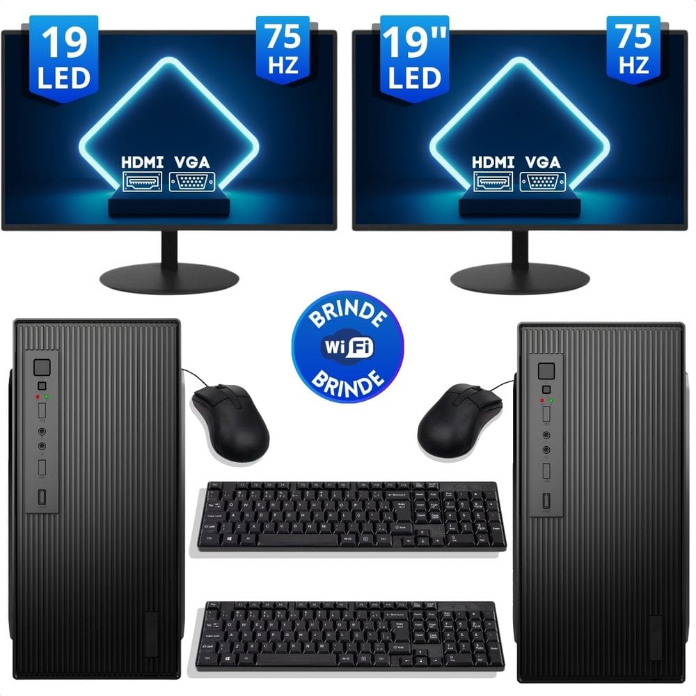 Kit 2 Computadores Completos Intel I3 8gb Ssd 120gb Monitor - Desktop 04