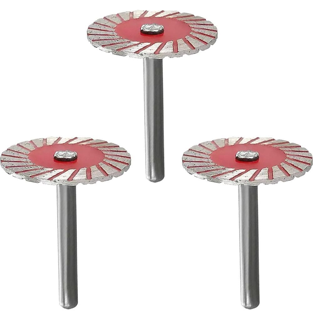 Kit 3 Disco De Corte Diamantado Turbo Haste 6Mm P Furadeira