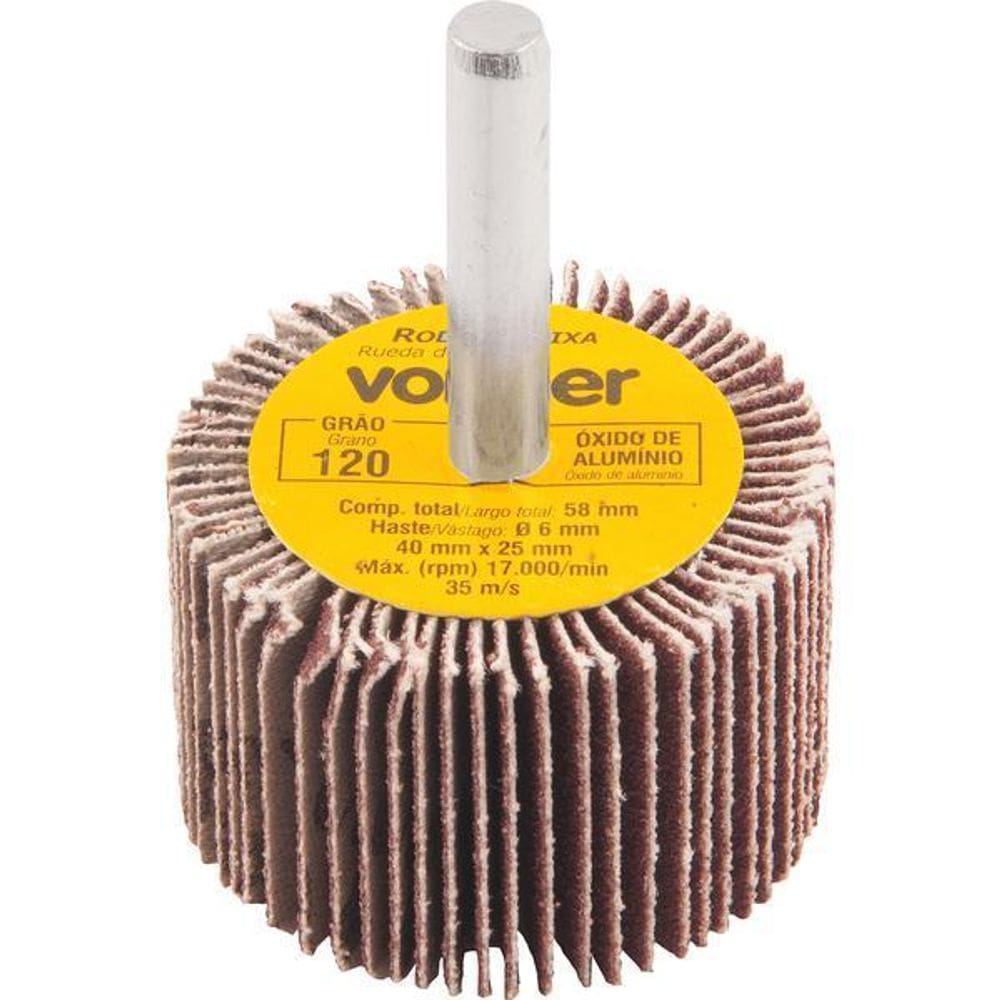 Roda De Lixa 40X25Mm Com Haste G120 Vonder