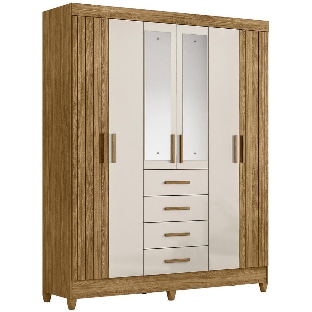 Guarda Roupa Casal 165cm Com Espelho Khani Freijó/off Z17 - Mpozenato