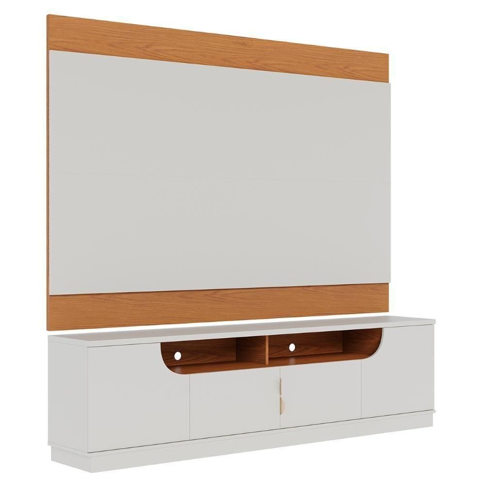 Painel 75 Pol Chile E Rack Brescia Off White/freijó C05 - Mpozenato