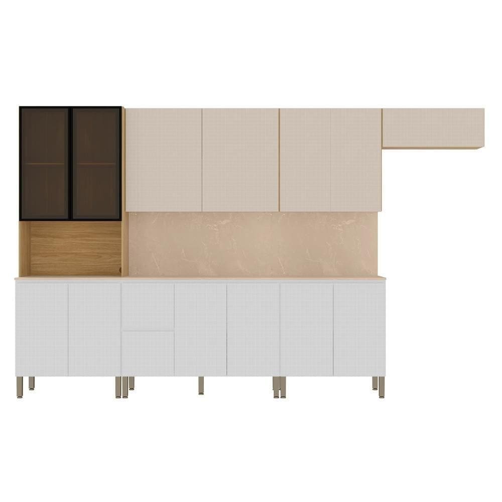 Armário De Cozinha Cp06 Com Tampo 120cm Minsk Branco-soft Z06 - Mpozenato