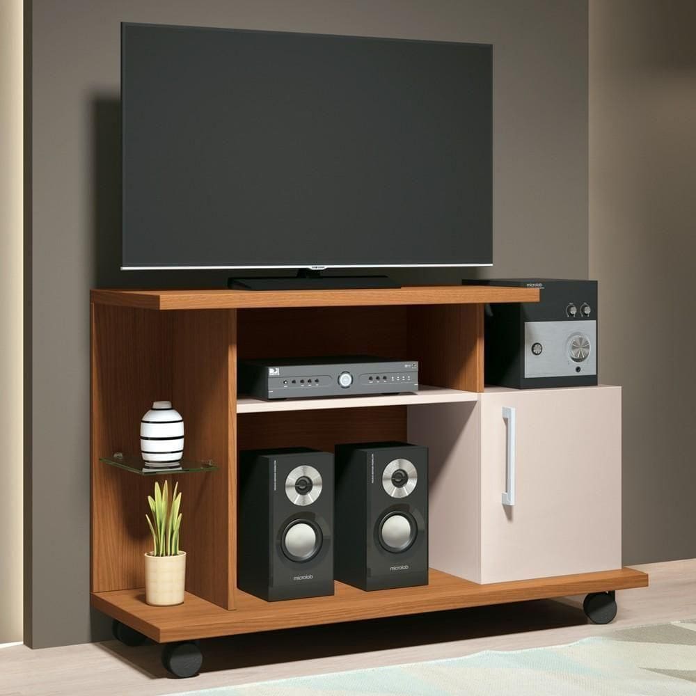 Rack Bancada De 26 Pol 100cm Smart Off White/cinamomo - Hb Móveis