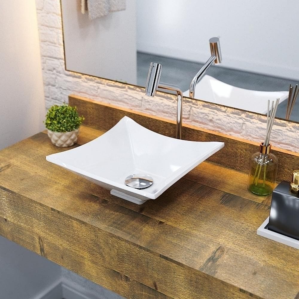 Kit Cuba L30 C/torneira Link 1062 Metal + Válvula Click 1 1/2`` (4,0cm) + Sifão Pvc + Flexível Branca Branco