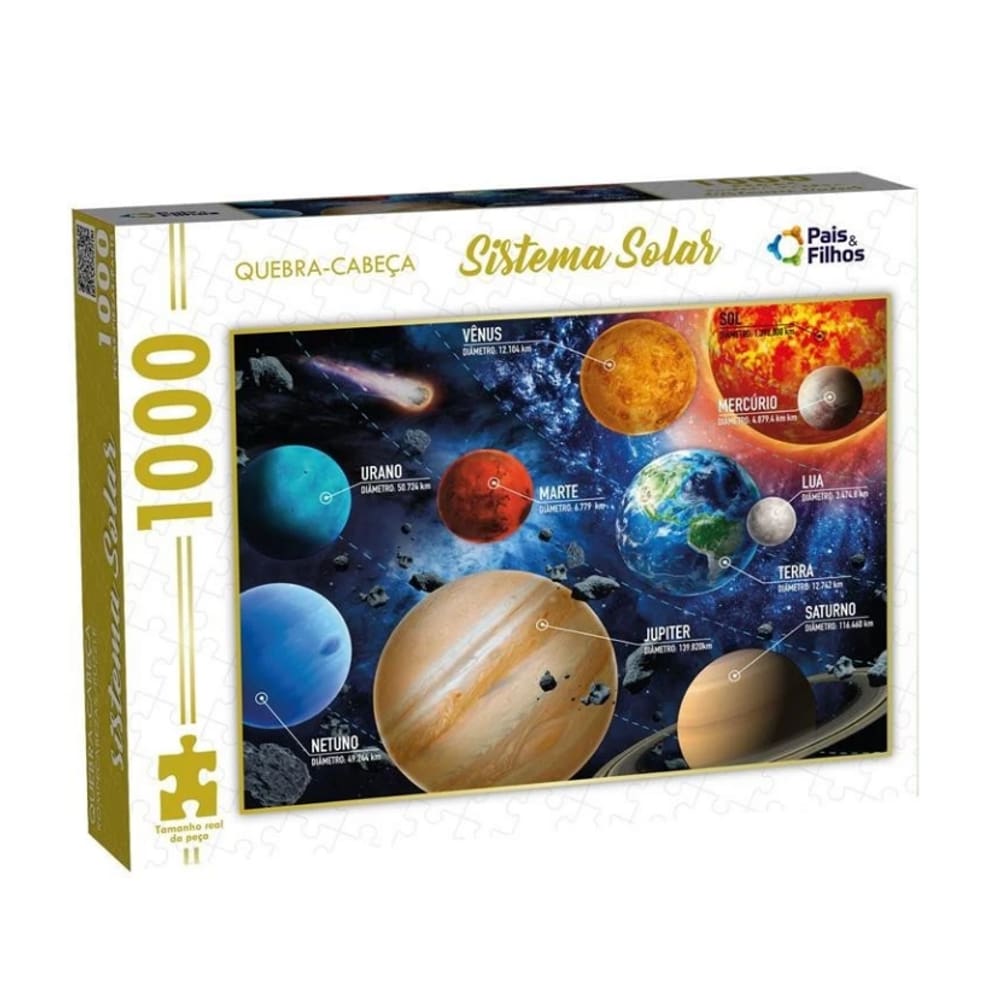 Quebra cabeça Sistema Solar Espaço Planetas 1000 peças - Puzzle QC Pais e filhos