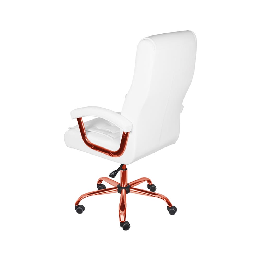 Cadeira Escritorio Oslo - Branca | Rose Gold