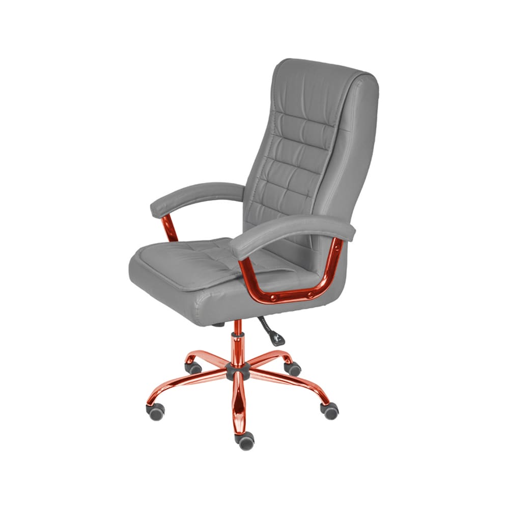 Cadeira Escritorio Oslo - Cinza | Rose Gold