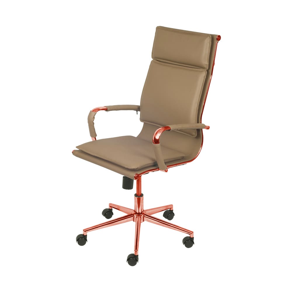 Cadeira De Escritório Giratoria Eames Soft Caramelo - Alta | Rosé