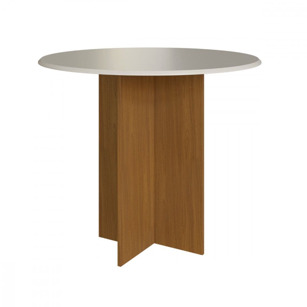Mesa de Jantar Redonda 90x90 Aline Freijo com Off White Indekes