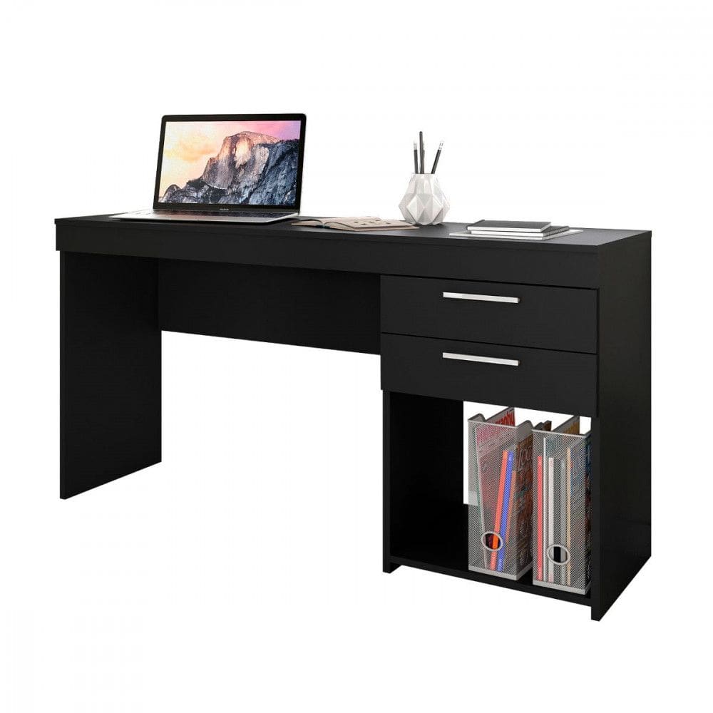 Escrivaninha Office com 2 Gavetas Preto TX Notavel