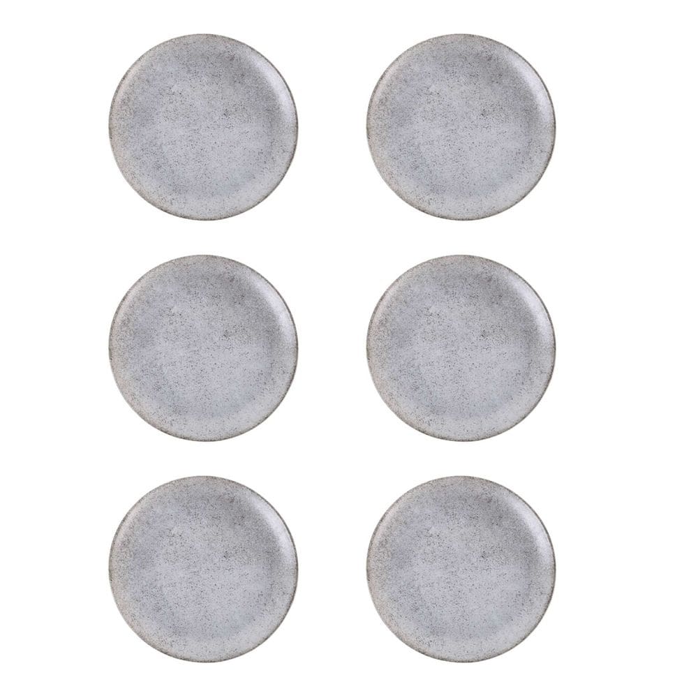 Prato de Sobremesa Coup Concrete de Cerâmica 21cm 6 Unidades - Alleanza 7546-203