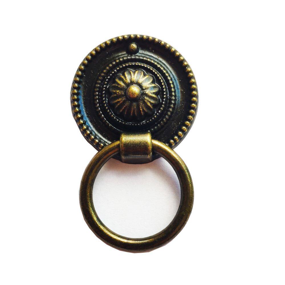 Kit Puxador Colonial Argola Ouro Velho com 12 unidades