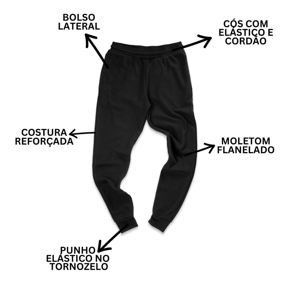 Calça Masculina de Moletom Jogger Inverno Cinza