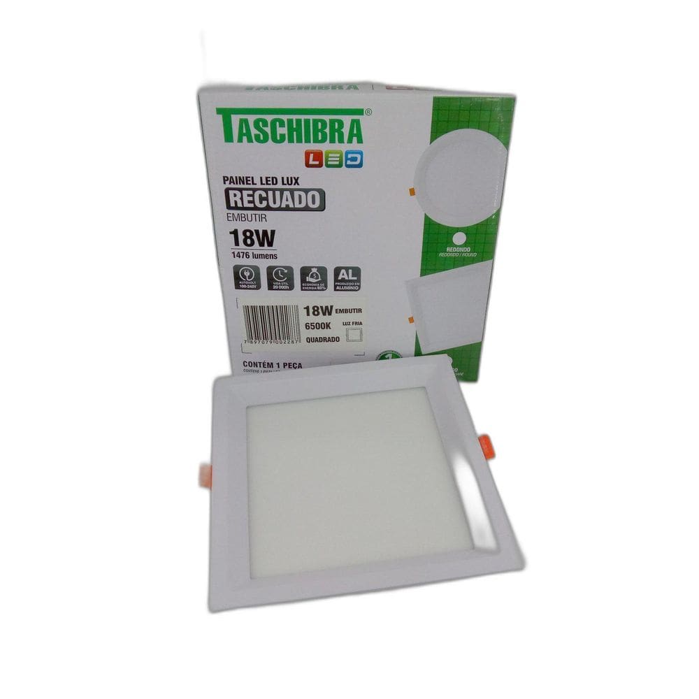 Plafon Led Lux Recuado 18W Quadrado Embutir 6500K