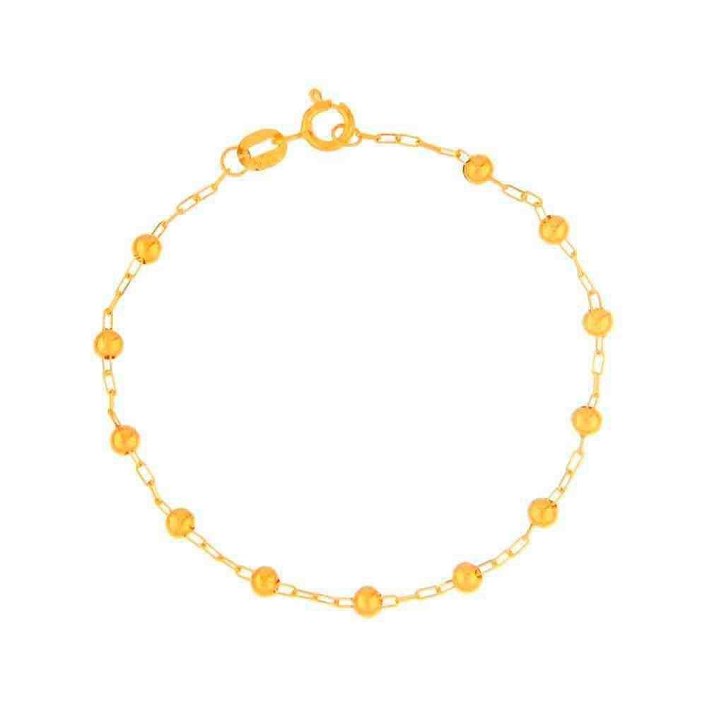Pulseira Ouro 18K 13cm Bolinhas 2.5mm 0.60g com Caixinha